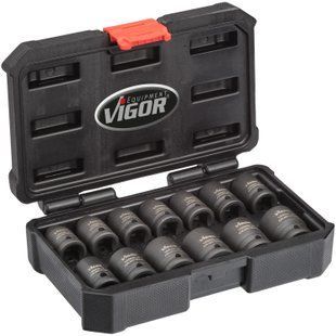 Набір головок ударних 1/2'' (6-гр.), 10-24 мм, 13 од. в кейсі Vigor V5550S V5550S фото