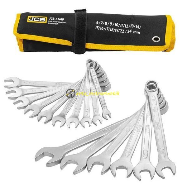 Набір ключів комбінованих, 16 пр., 6-24 мм, на полотні JCB Tools JCB-5161P JCB-5161P фото