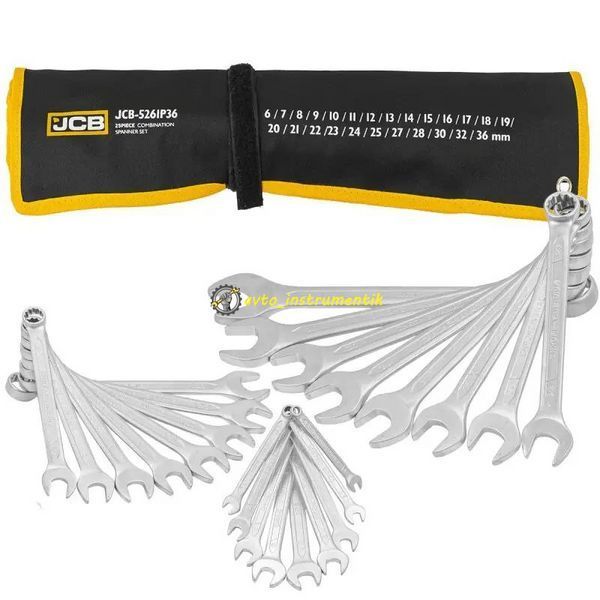 Набір ключів комбінованих, 25 пр., 6-36 мм, на полотні JCB Tools JCB-5261P36 JCB-5261P36 фото