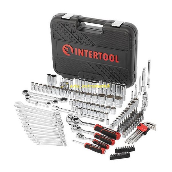 Набір інструментів 156 од., STORM, 1/2", 3/8", 1/4", Cr-V INTERTOOL ET-8156 ET-8156 фото