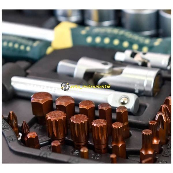 Набір інструментів 94+6 предметів 1/4",1/2"(6гр.)+(головка-біта 1/4": T40; біти 5/16": М5,6,8,10,12,14; головка 1/2" 8мм; ключі Г-обр.: 4,5,6мм, T20H, T25H) ROCKFORCE RF-4941-5 PREMIUM RF-4941-5 PREMIUM фото