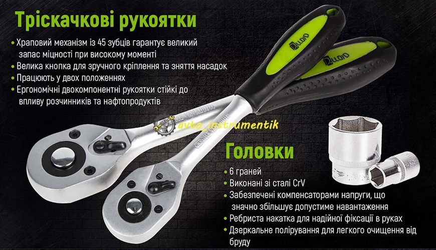 Набір інструментів 218 од., 1/2", 3/8", 1/4 ", Cr-V Alloid НГ-4218П Alloid НГ-4218П фото