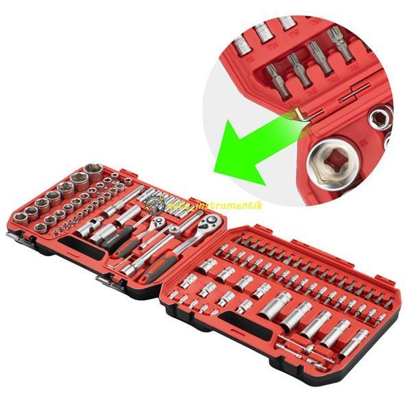 Набір інструментів 1/2", 1/4" 110 од. INTERTOOL ET-9108 ET-9108 фото