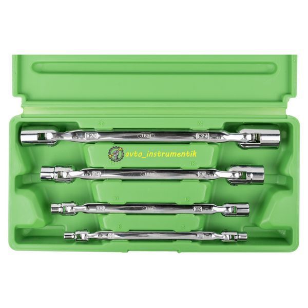 Набір ключів торцевих шарнірних TORX, 4 пр., Е6-Е24, в кейсі JBM 50622 50622 фото