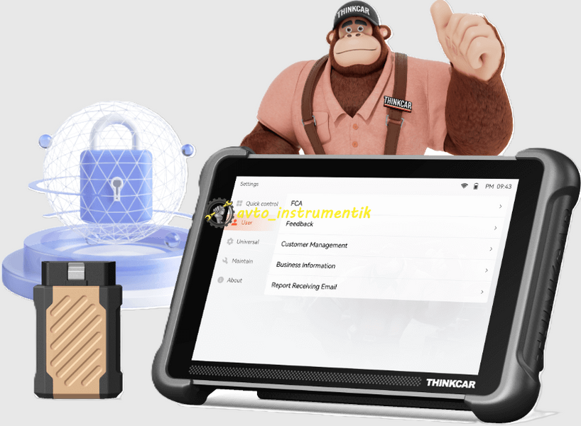 Автосканер Thinkcar Thinktool Expert 191 (ШІ, всі системи, 35+ сервісних функцій, 3 роки оновлень, кодування, тести, CAN FD, DoIP) Thinkcar Thinktool Expert 191 фото
